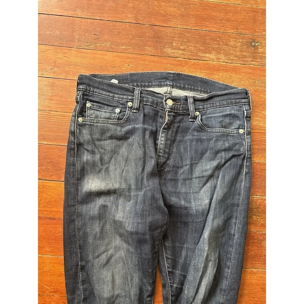 Levis 513 Jeans Mens Blue Denim Logo Cotton Stretch Mid Rise 32x30
